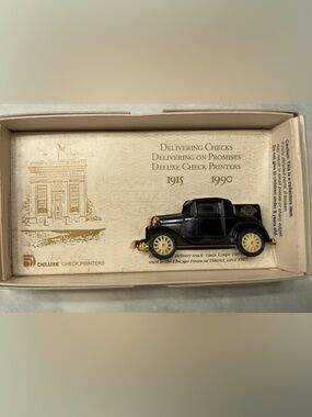 Vintage Delivery Truck From Deluxe Check Commemorative Collectible From 1990